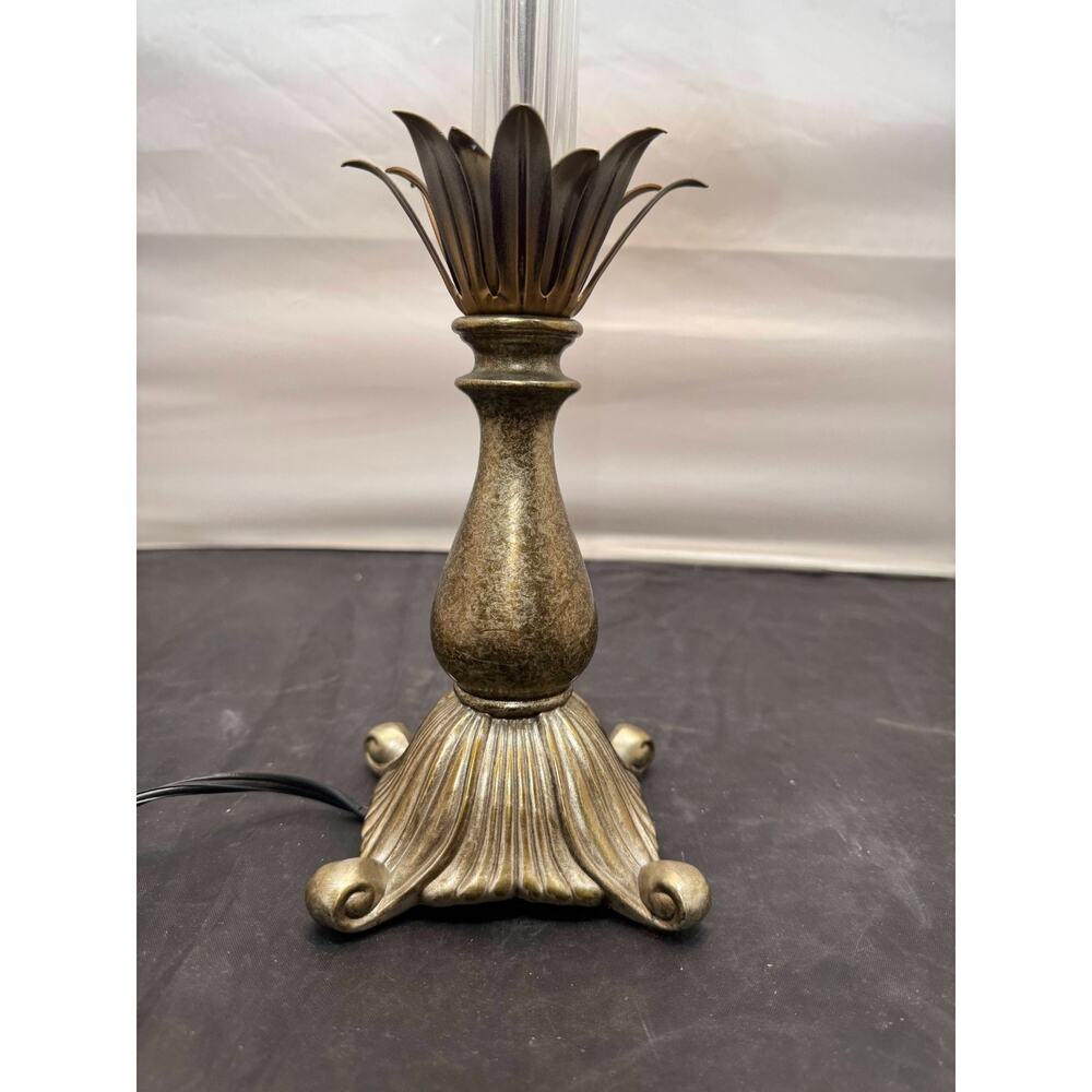 Vintage Wildwood Table Lamp Fluted Glass Column Brass Mid Century Modern MCM 22" - Picture 4 of 15